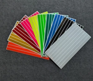 REFLECTIVE STRIP STICKERS - 190MM X 10MM - A5 SHEET - CHOOSE YOUR COLOUR - Picture 1 of 11