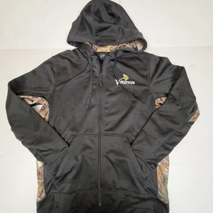Minnesota Vikings Full Zip Hooded Sweatshirt - Men's XL, New (Black/Realtree) - Picture 1 of 5
