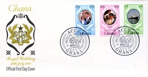 Ghana royal wedding July 8th 1981 FDC x2 - Picture 1 of 2