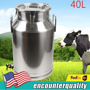 Secchiello per latte in acciaio inox 40 L/10,56 galloni caraffa per latte resistente caraffa liquida - Foto 1 di 9