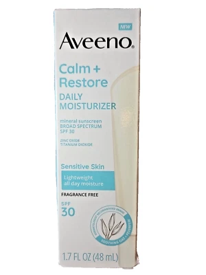 Aveeno Calm Restore Daily Moisturizer Broad Spectrum SPF 30 1.7 FL OZ Exp 04/26 - Image 1 of 4