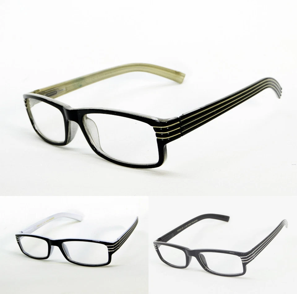 DG Eyewear Men Women Reading Glasses Small rectangle Readers Spring Hinge Black  - Image 1 of 4