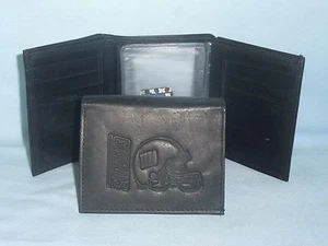 New York NY GIANTS    Leather TriFold Wallet    NEW    black 3 sb - Picture 1 of 4