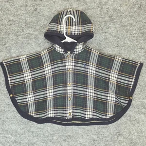 Poncho Ralph Lauren a Cuadros con Capucha Capa Verde a Cuadros 18-24M Botón Frontal - Imagen 1 de 10