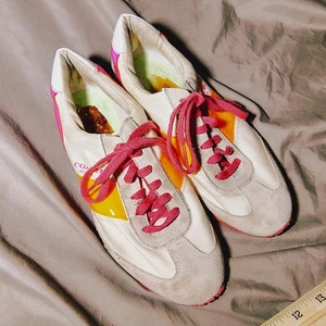 Coach Mae rosa/neonorange/weiß Sneaker Größe 9 M ohne Einlegesohlen - Bild 1 von 18