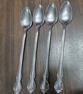 4 Wm Rogers Mfg Co International Silver Iced Tea Spoons Stainless Royal Splendor - Picture 1 of 3