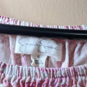 EUC Girls Jessica Simpson Pink And White Leaf Short Sleeve Romper, Size M(8) - Picture 1 of 6