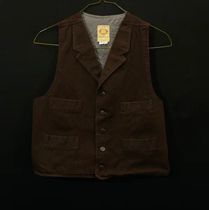 Scully Wah Maker Brown Canvas Medium Frontier Vest Western Cowboy Rodeo USA Made - Picture 1 of 10