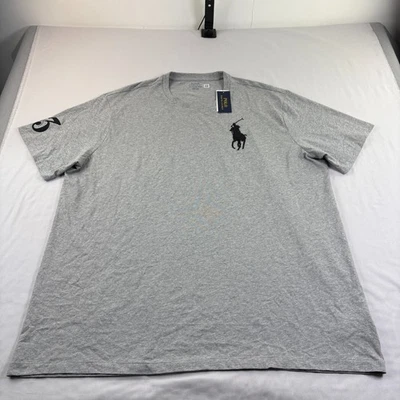 Polo Ralph Lauren Shirt Mens 2XLT Tall Gray Big Pony Crew Neck Embroidered NEW - Image 1 of 4