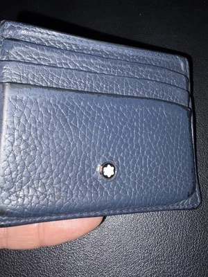 Tarjetero Montblanc Meisterstuck de cuero azul marino Foto 1 de 4