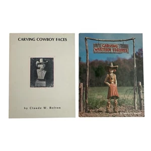 Carving Cowboy Faces by C. Bolton & Carving Western Figures H. Enlow Book Lot - Picture 1 of 4