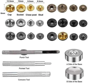 Press Stud Set with Pliers, 120 Pcs/Set Sewing Snap Clothes Fasteners Kit Rep... - Picture 1 of 12