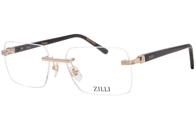 Anteojos Zilli ZI60108 C01 para hombre cuerno dorado/marrón sin montura forma rectangular 59 mm Foto 1 de 4