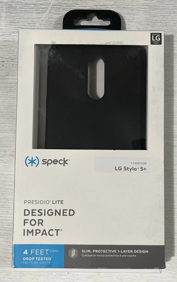 Funda de impacto delgada Speck Presidio Lite para LG Stylo 5+ negra Foto 1 de 1