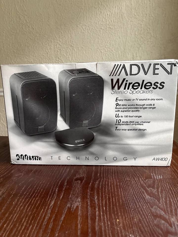 Altavoces estéreo inalámbricos Advent AW400 altavoz de 2 vías 900 MHz 150 pies rango 10 vatios Foto 1 de 1