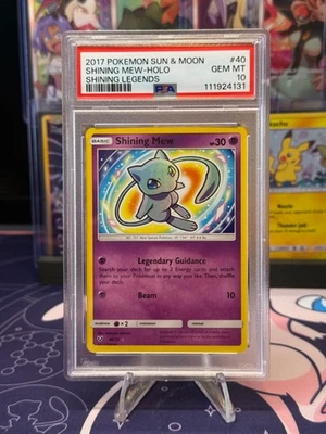 New Cert! 2017 POKEMON SUN & MOON SHINING LEGENDS #40 SHINING MEW-HOLO PSA 10 - Image 1 of 2