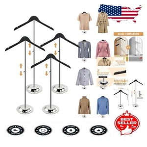Versatile Height Adjustable T-Shirt Display Stands - 4 Pcs for Retail Excellence - Picture 1 of 8
