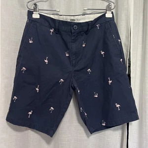 Old Navy Chino Size 32 Flat Front Flamingo Shorts Mens Slim Blue 10” - Picture 1 of 5