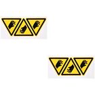  6 Pcs Safety Hand Crushing Sign Stickers Cutting Warning Logo
