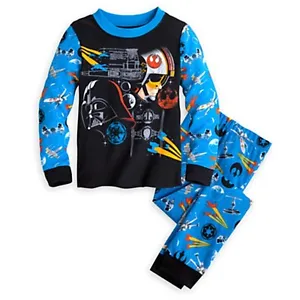 Boys Disney STAR WARS PJ Pal Pajamas TIE Fighter Design Vader Luke Child XS 4 - Picture 1 of 3
