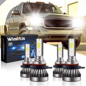 4X 6000K Blanco Combo 9005 9006 Kit de Bombillas LED Faros Para GMC Yukon 2004-2005 - Imagen 1 de 9
