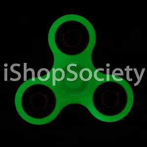 GLOW IN THE DARK Fidget Tri Spinner Figet EDC Gyro Anxiety Toy ADHD -USA- GREEN - Picture 1 of 6