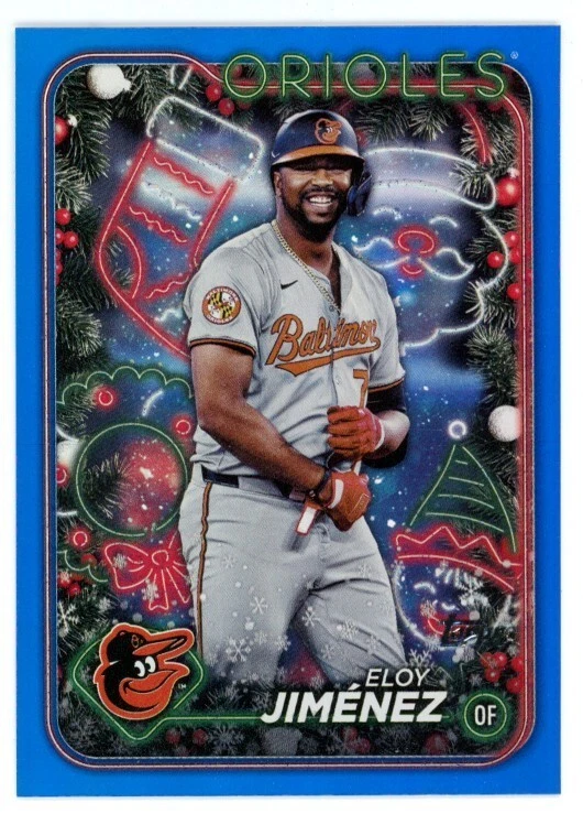 2024 Topps Holiday Blue Metallic Glitter #196 ELOY JIMENEZ BALTIMORE ORIOLES - Image 1 of 1