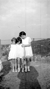 Porträt 3 Kleine Mädchen Schatten Fotograf - Negativ Foto Alt An. 1930 - Bild 1 von 1