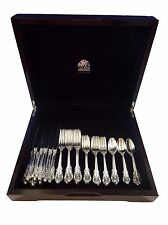 Grande Baroque by Wallace Sterling Silver Flatware Set Service 32 Pieces w/Chest