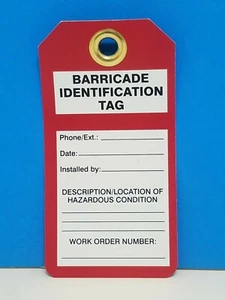 25 pack of Danger Do Not Remove Barricade Identification RED TAGS NEW - Picture 1 of 3