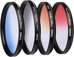 Circular Color Filters 77mm Blue/Red/Orange and Graduated Neutral Density - Picture 1 of 4