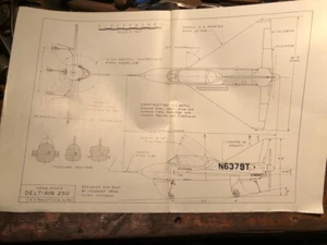 Vintage Herb Dean Delt-Air 250 Experimental Homebuilt Airplane Specs Brochure - Picture 1 of 1
