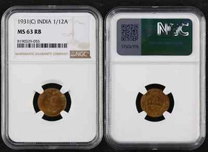 BRITISH INDIA 1931 1/12A GEORGE V NGC MS 63 RB - Picture 1 of 3
