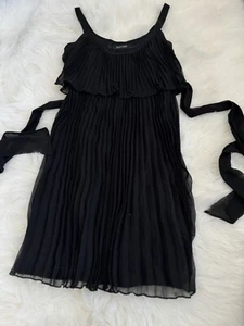 Neu mit Etikett White House Black Market Fit & Flare Damenkleid Größe 4 schwarz plissiert Reißverschluss - Bild 1 von 9