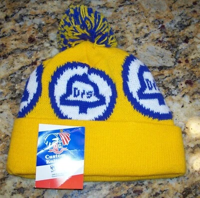D/S Illinois or Indiana Bell Ameritech Knit Hat Beanie Cap Pom-Pom NOS NWT RARE! - Image 1 of 2