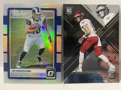 2017 Optic Cooper Kupp The Rookies Silver Holo SP + Elite Series College RC LOT - Image 1 of 4