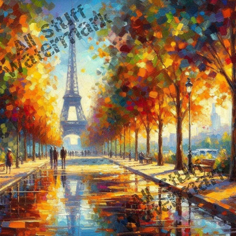 Digital Download Eiffel Tower Image Photo Wallpaper Desktop Background AI Art - Image 1 of 1