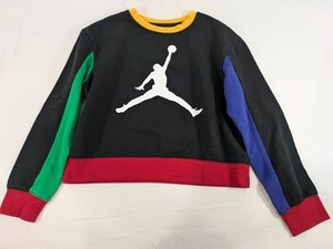 Jordan Jump Man Sweatshirt Girl’s Youth 12-13 Large Crop Top Long Sleeve - Picture 1 of 6