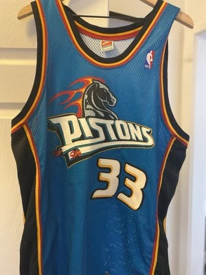 Nike Detroit Pistons Authentic Jersey Grant Hill Vintage Nba Size 44 Large - Image 1 of 4