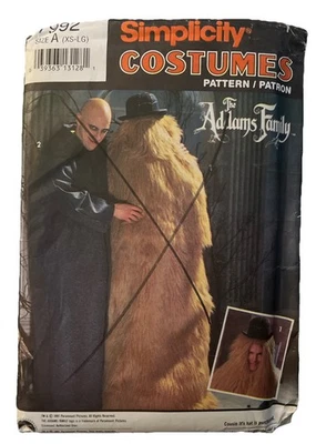 Simplicity 7992 Addams Family Uncle Fester Cousin It Costume Pattern XS-LG UNCUT - Image 1 of 2