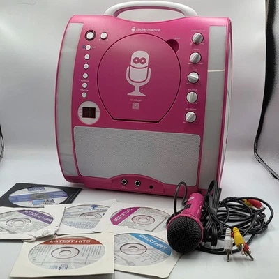 Portable Karaoke Singing Machine Pink 1 Mic , Cd's And Instructions  - Image 1 of 4