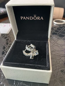 Pandora Sparkle Hoop Drop Earrings In New Condition - Picture 1 of 6