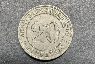 1890 G Germany 20 Twenty Pfennig Key Date Rare 306k Minted - Image 1 of 2