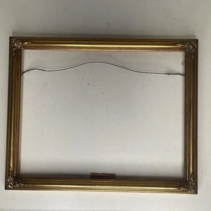 Vintage Cute Ornate Gold Painted Wood Picture Frame 11” x 14” Interior - BH - Picture 1 of 12