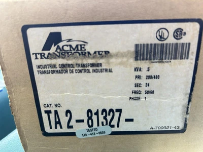 Transformador de control industrial Acme TA-2-81327 500VA 50/60HZ 208-480V 24V Foto 1 de 4