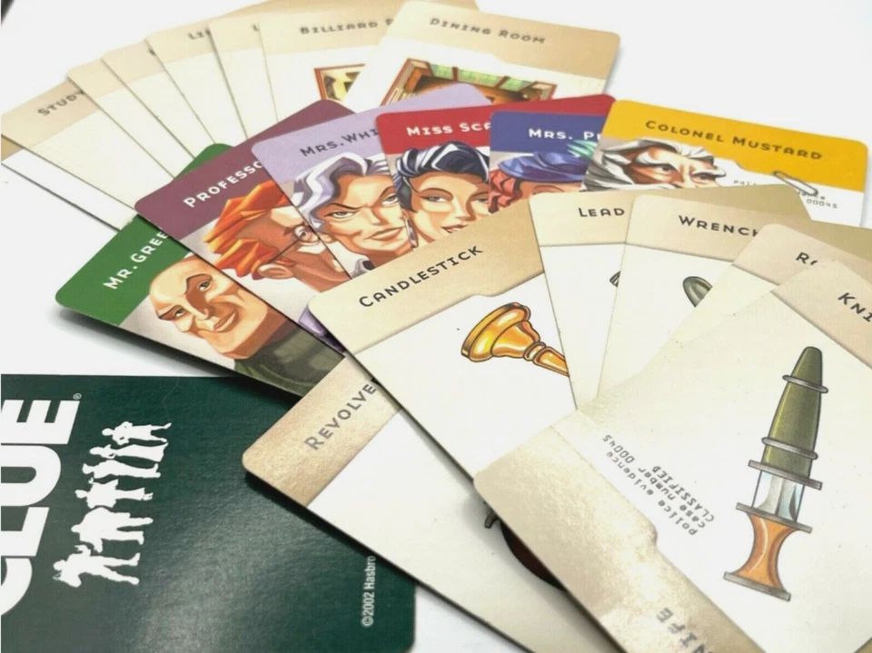 Clue Game Individual Cards 2002 Green Back You Pick One or More Cards - Image 1 of 1