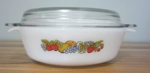 De colección Anchor Hocking Fire King Natures Bounty Fruit Harvest 1 1/2 qt. tapa #433 - Imagen 1 de 7