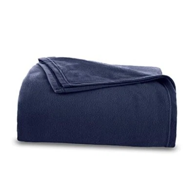  Manta polar tamaño - manta de cama polar - calor para todas las estaciones doble azul marino Foto 1 de 4