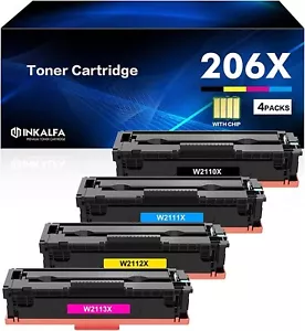 4x 206X Compatible Toner Cartridges High Yield with CHIP for HP M283 M283, M255 - Picture 1 of 17