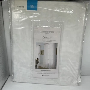 Liz JC Penney Collection Lisette Sheer Curtain Panel Cool White 50x95” Grommet - Picture 1 of 5